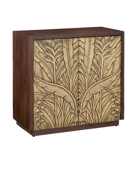 Currey and Company - 3000-0304 - Cabinet - Jardin - Walnut/Antique Brass
