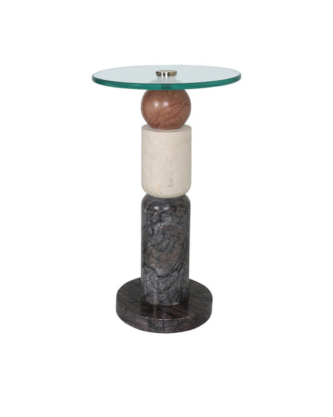 Currey and Company - 3000-0309 - Drinks Table - Moreno - Natural/Brass/Clear