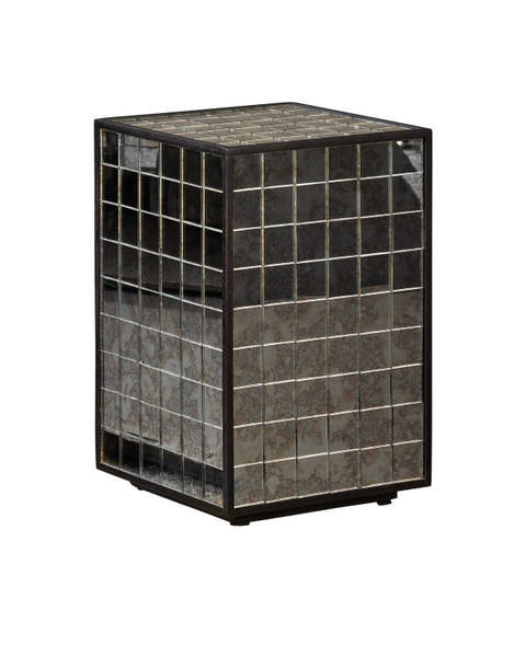 Currey and Company - 3000-0328 - Accent Table - Mosaico - Ebony/Antique Mirror