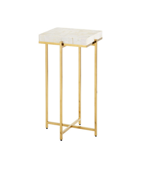 Currey and Company - 4000-0225 - Accent Table - Casey - Natural/Brass