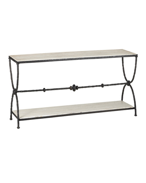 Currey and Company - 4000-0245 - Console Table - Agora - Natural/Rustic Bronze