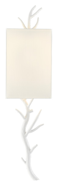 Currey and Company - 5000-0149 - One Light Wall Sconce - Baneberry Collection - Gesso White