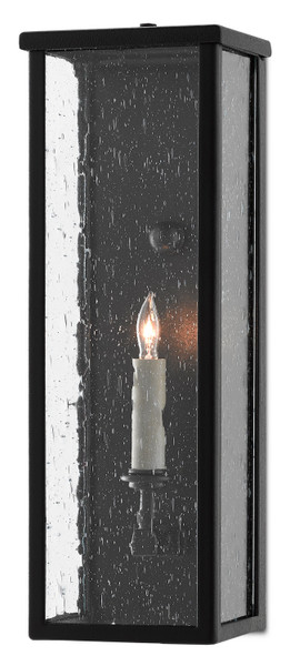 Currey and Company - 5500-0037 - One Light Wall Sconce - Tanzy - Midnight Black/Clear Seeded