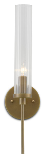 Currey and Company - 5800-0004 - One Light Wall Sconce - Bellings - Antique Brass/Clear
