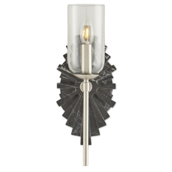 Currey and Company - 5800-0025 - One Light Wall Sconce - Benthos - Natural/Nickel/Clear