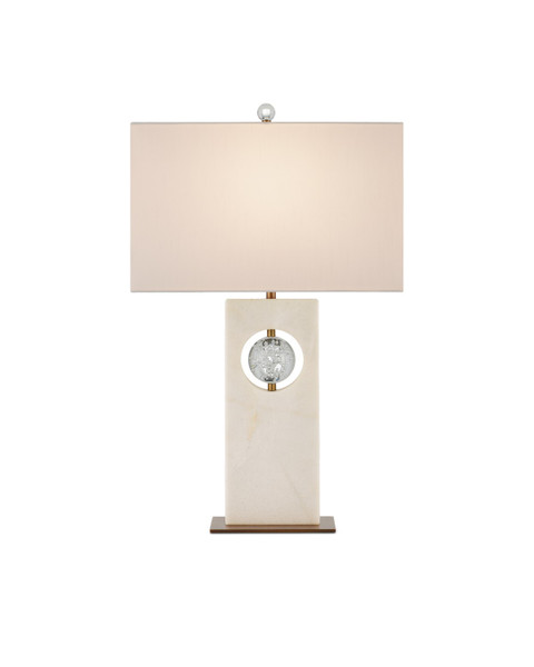 Currey and Company - 6000-0949 - One Light Table Lamp - Radiant Table Lamp - White/Clear/Antique Brass