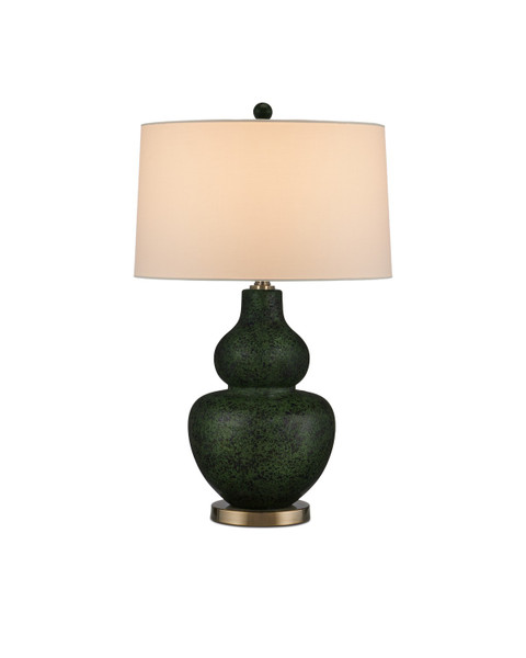 Currey and Company - 6000-0967 - One Light Table Lamp - Kinnaird - Moss Green/Antique Brass