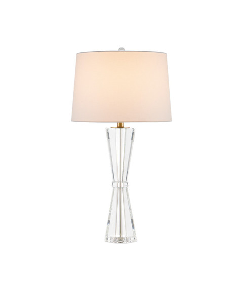 Currey and Company - 6000-0972 - One Light Table Lamp - Duveen - Clear/Polished Brass