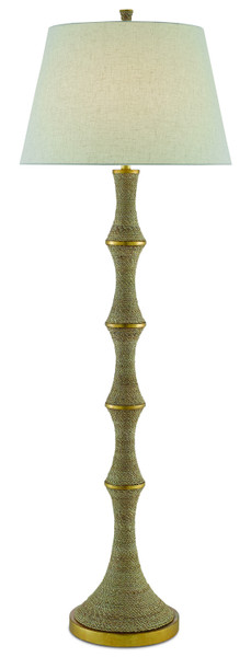 Currey and Company - 8000-0039 - One Light Floor Lamp - Bourgeon - Natural/Contemporary Gold Leaf