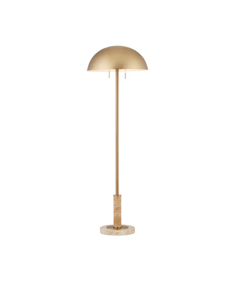 Currey and Company - 8000-0151 - Two Light Floor Lamp - Miles - Natural/Polished Brass