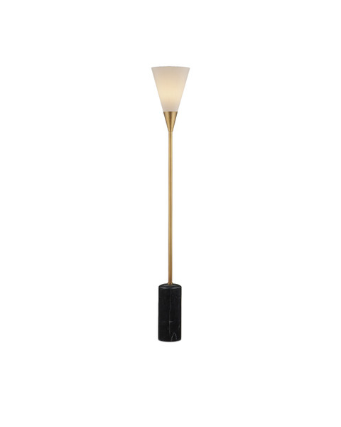 Currey and Company - 8000-0155 - One Light Floor Lamp - Martini Collection - Black/Brushed Brass