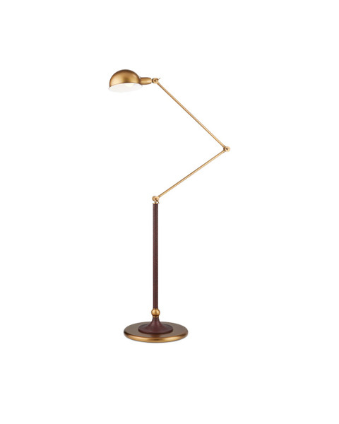 Currey and Company - 8000-0162 - LED Floor Lamp - Libretto - Antique Brass/Brownish Red