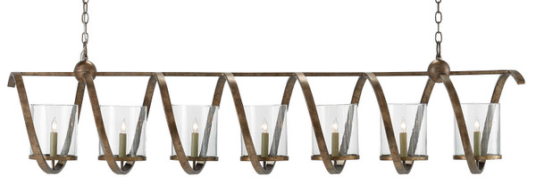 Currey and Company - 9000-0263 - Seven Light Chandelier - Maximus - Pyrite Bronze/Clear