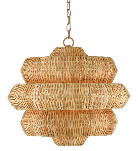 Currey and Company - 9000-0604 - Three Light Chandelier - Antibes - Natural/Khaki