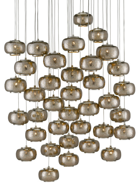 Currey and Company - 9000-0694 - 36 Light Pendant - Pepper - Nickel/Silver