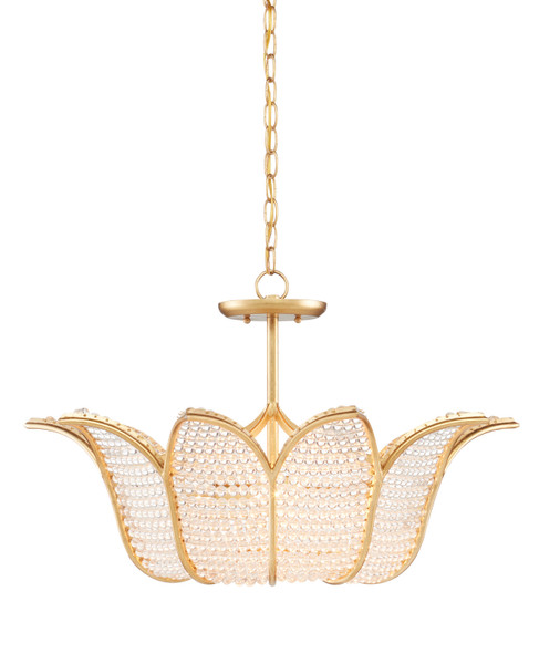 Currey and Company - 9000-0776 - Three Light Chandelier - Bebe - Contemporary Gold Leaf/Clear
