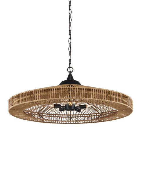 Currey and Company - 9000-0921 - Five Light Chandelier - Maldives - Natural/Satin Black
