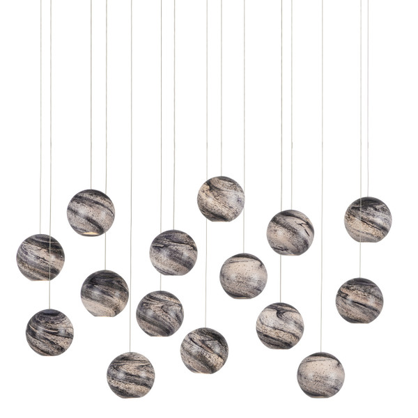 Currey and Company - 9000-1009 - 15 Light Pendant - Palatino - Earth with Speckles/Silver