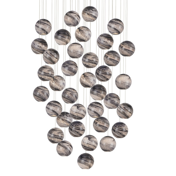 Currey and Company - 9000-1011 - 36 Light Pendant - Palatino - Earth with Speckles/Silver