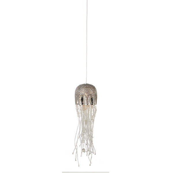 Currey and Company - 9000-1026 - One Light Pendant - Medusa - Nickel/Clear/Silver