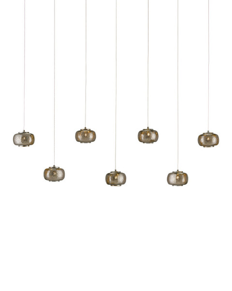 Currey and Company - 9000-1057 - Seven Light Pendant - Pepper - Nickel/Silver