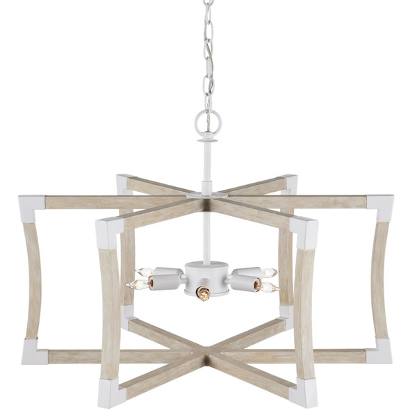 Currey and Company - 9000-1111 - Six Light Lantern - Bastian - Sandstone/Sugar White