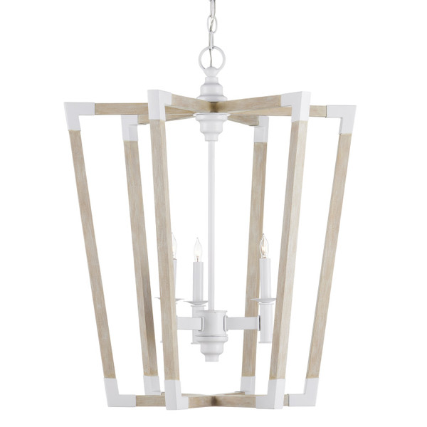 Currey and Company - 9000-1112 - Three Light Lantern - Bastian - Sandstone/Sugar White