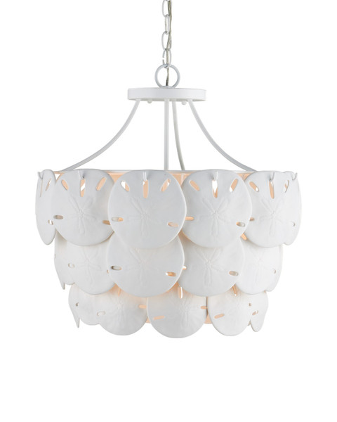 Currey and Company - 9000-1202 - Three Light Chandelier - Tulum - White/Sugar White