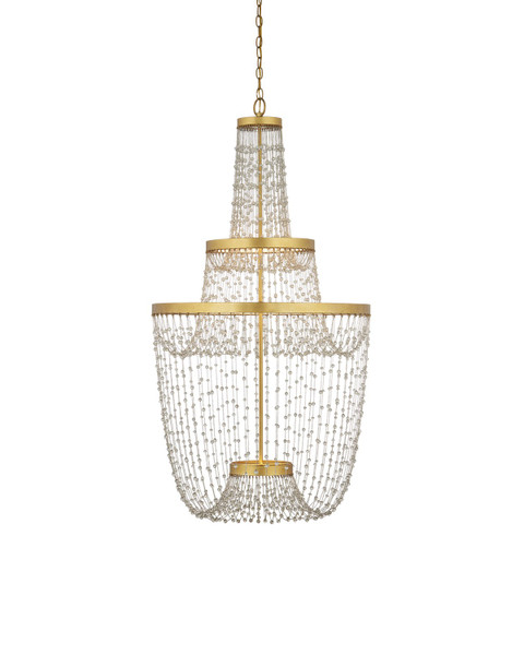 Currey and Company - 9000-1238 - LED Chandelier - Mademoiselle - Clear/Contemporary Gold Leaf/Contemporary Gold