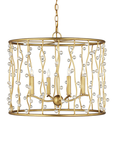 Currey and Company - 9000-1239 - Four Light Chandelier - Adagio - Contemporary Gold Leaf/Contemporary Gold/Clear