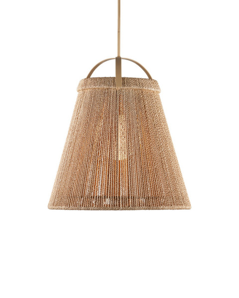 Currey and Company - 9000-1303 - One Light Pendant - Parnell - Natural/Frosted White/Beige