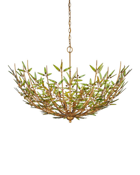 Currey and Company - 9000-1308 - Eight Light Chandelier - Babylon - Green/Contemporary Gold Leaf/Contemporary Gold