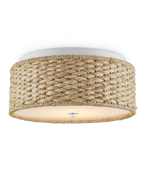 Currey and Company - 9999-0056 - LED Flush Mount - Colchester Raffia - Natural/White