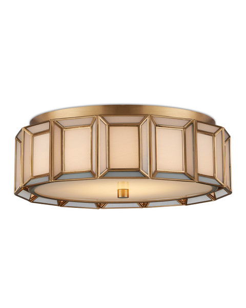 Currey and Company - 9999-0077 - LED Flush Mount - Daze - Antique Brass/White