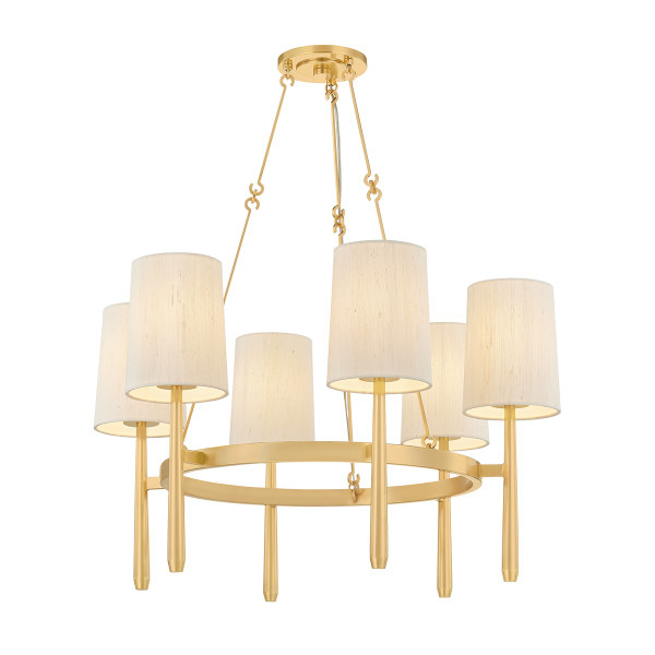 Hudson Valley - 1776-AGB - Six Light Chandelier - Bridgeton - Aged Brass
