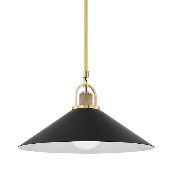 Hudson Valley - 2620-AGB/BK - One Light Pendant - Syosset - Aged Brass