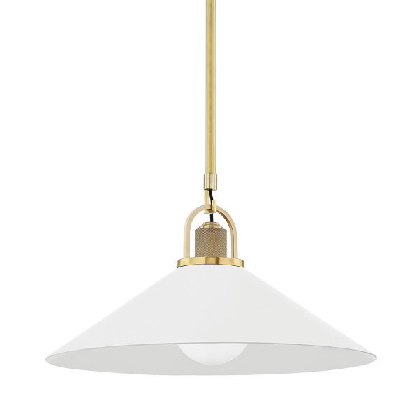 Hudson Valley - 2620-AGB/WH - One Light Pendant - Syosset - Aged Brass