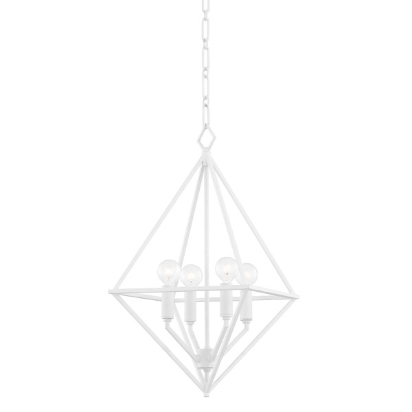 Hudson Valley - 3117-WP - Three Light Lantern - Haines - White Plaster