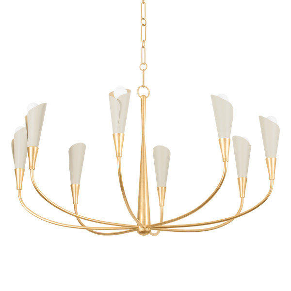 Hudson Valley - 3158-VGL/SSD - Eight Light Chandelier - Montrose - Vintage Gold Leaf