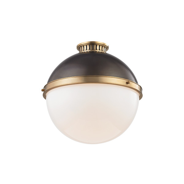 Hudson Valley - 4015-ADB - One Light Flush Mount - Latham - Aged Brass/Distressed Bronze