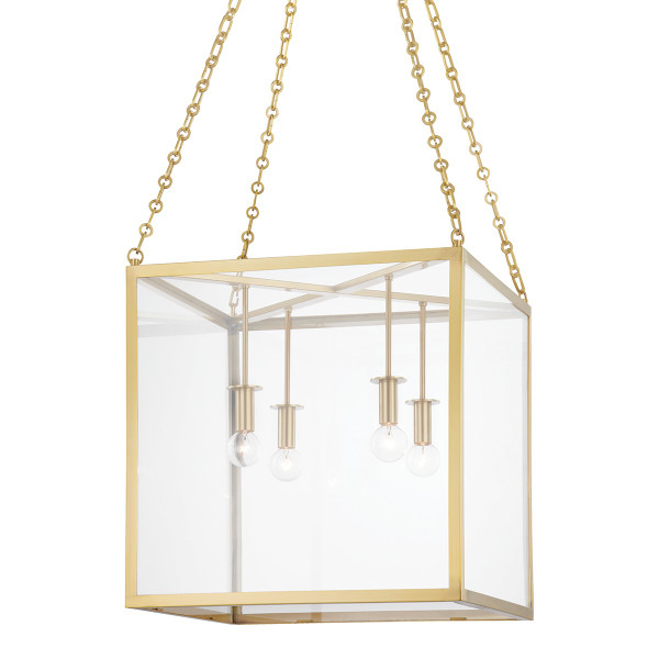 Hudson Valley - 4118-AGB - Four Light Lantern - Catskill - Aged Brass