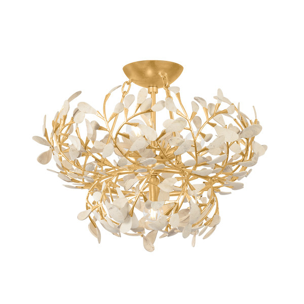 Hudson Valley - 4454-VGL - Four Light Semi Flush Mount - Maybrook - Vintage Gold Leaf