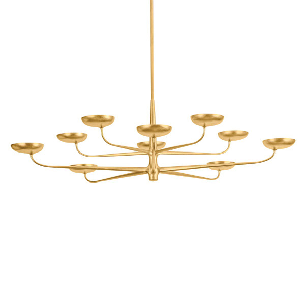 Hudson Valley - 4563-VGL - LED Chandelier - Taormina - Vintage Gold Leaf