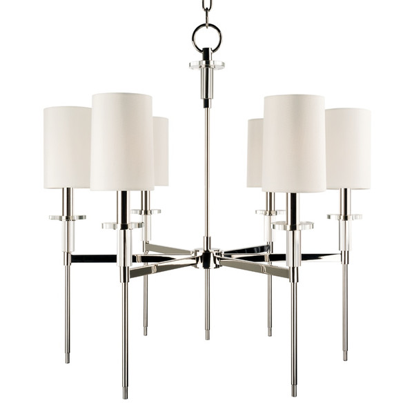 Hudson Valley - 8516-PN - Six Light Chandelier - Amherst - Polished Nickel