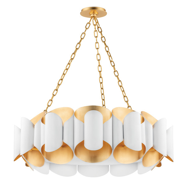 Hudson Valley - 8534-GL/WH - 12 Light Chandelier - Banks - Gold Leaf