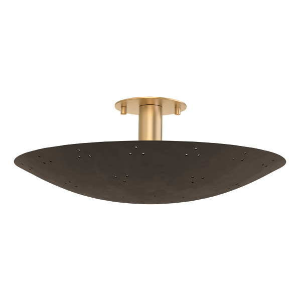 Hudson Valley - 8718-VB/BRZ - Three Light Flush Mount - Bern - Vintage Brass