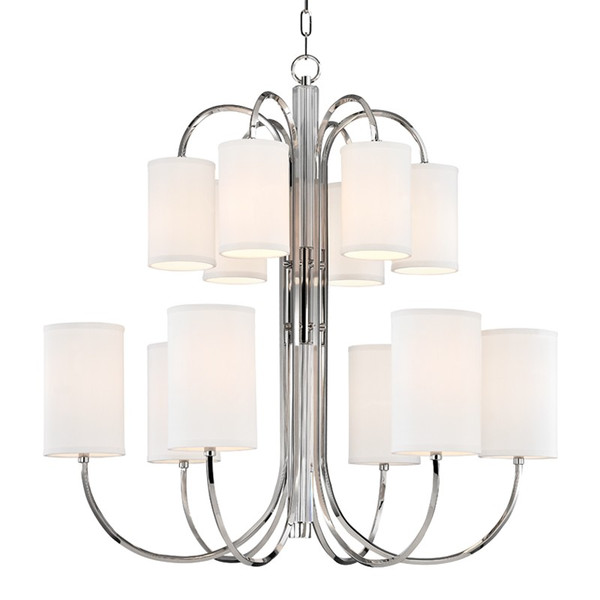 Hudson Valley - 9112-PN - 12 Light Chandelier - Junius - Polished Nickel