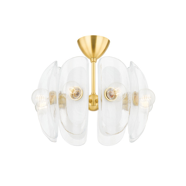 Hudson Valley - 9122-AGB - Eight Light Semi Flush Mount - Hilo - Aged Brass