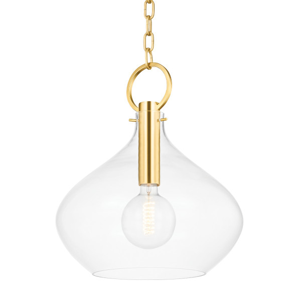 Hudson Valley - BKO253-AGB - One Light Pendant - Lina - Aged Brass
