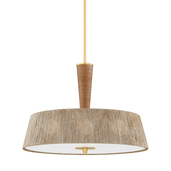 Hudson Valley - CB9530-AGB - Three Light Pendant - George - Aged Brass